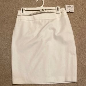NWT Liz Claiborne Size 4 White Cotton Pencil Skirt